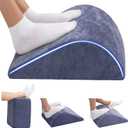 Foot Rest for Under Desk at Work, Ergonomic Under Desk Footrest with Washable Cover for Office, Home & Gaming Leg Elevation Pillow Blue