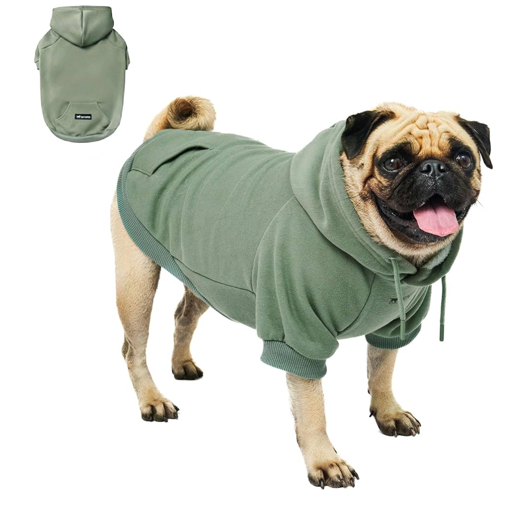 Tuff Pupper Dog Hoodie | Premium Quality Insulated Fabric | Ultra Soft Interior for Superior Comfort | Elastic Cuffs & Drawstring for Warmth | Stretch Fit Suitable for All Breeds (Teal, M)