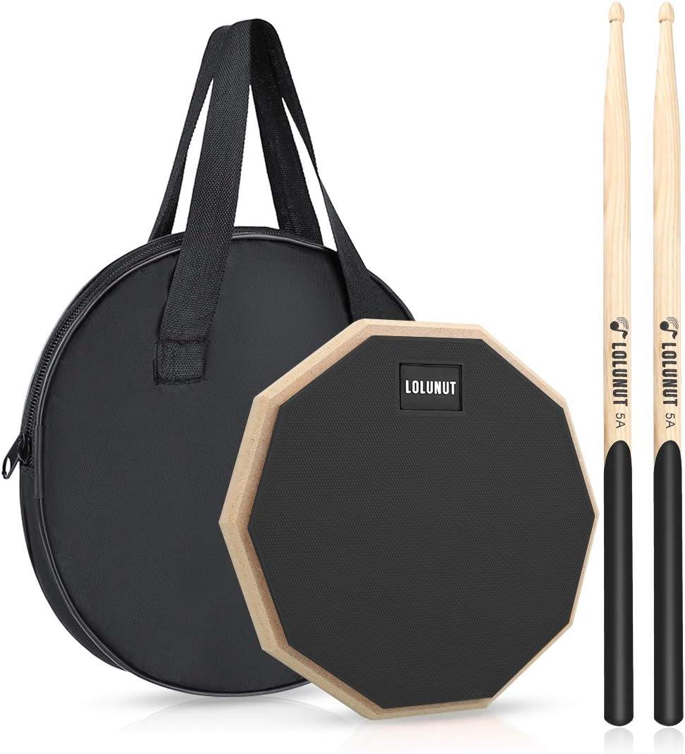 8 Inch Silent Drum Pad, Dumb Drum Beginner Rubber Practice Pad, with 5A Drum Sticks (8 Inch-Black)