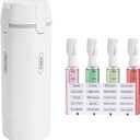4 in 1 Travel Dispenser Bottle, 4 Pack 30ML Pump Bottle for Toiletries Leak Proof Travel Size Containers, Portable Containers for Shampoo Lotion Conditioner Cream (White)