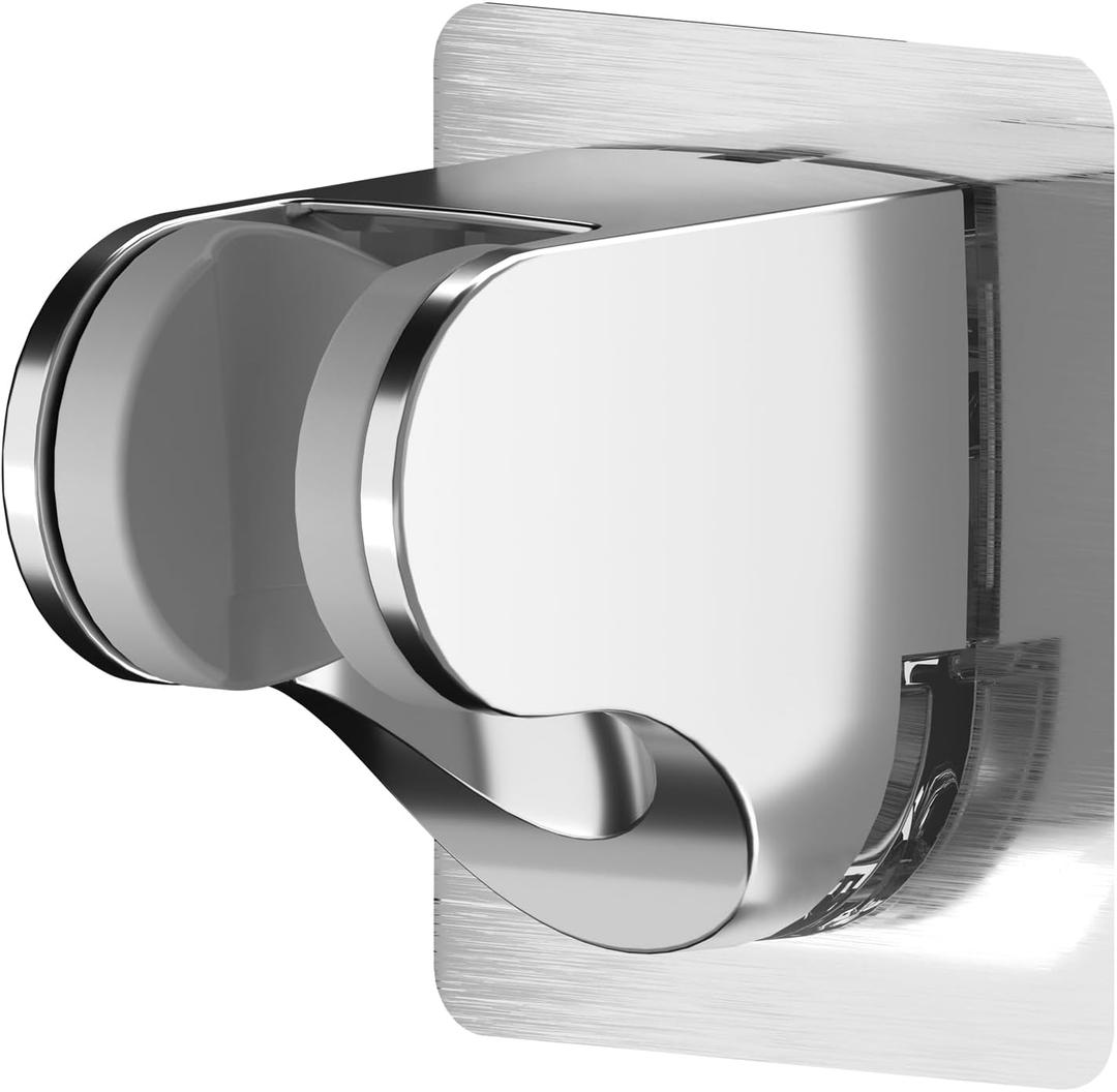 KAIYING Self Adhesive Handheld Shower Head Mount, Adjustable Angle RV & Bathroom Wand Holder, Universal ABS Chrome Bracket