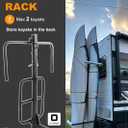 Upgraded RV Hitch Mount Kayak Rack Height Adjustable Vertical Kayak Carrier for RV, Truck, SUV Holds 2 Kayaks up to 12' & 150LBS & 2'' Hitch Receiver