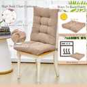 Juexica 4 Sets Outdoor Patio Chair Cushions Seat High Back Tufted Pillow Replacement Rocking Chair Cushions Pads for Patio Summer Seasonal Indoor Home Office (Beige Apricot)