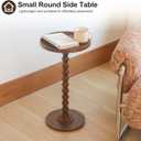 AWASEN Small Side Table, Round Drink Table for Small Spaces, Round Accent End Table Living Room, Nightstand for Bedroom, Corners, Office, Walnut Brown