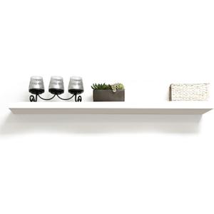 InPlace Durable Shelf with Invisible Brackets - Easy to Install & Remove Deep Floating Shelves for Wall - Infant MDF Wall Shelf for Bedrooms & Kitchen - 10.2"D x 47.3"W x 2"H - White - 0191801