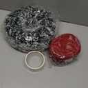 Juinte 10 Pcs 8" Small Christmas Wreaths for Kitchen Cabinet and 1 Roll Ribbon 2.5" x 30 Yards, Mini Christmas Wreaths for Indoor DIY Crafts Window Front Door Farmhouse(Plaid,Linen)