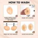 Strapless Sticky Adhesive Bra Invisible Push up Reusable Silicone Off Backless Viscous for Women Dress (Beige, S)