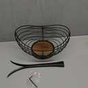 Modern Farmhouse Fruit Basket with Banana Holder for Kitchen Counter, Vintage Wire and Wooden Base Fruit Bowl & Banana Hanger for Kitchen Countertop Decor, Banana Tree & Fruit Stand