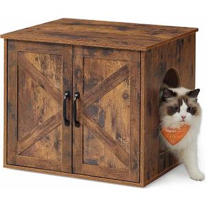Feandrea Cat Litter Box Enclosure, Indoor Pet House End Table