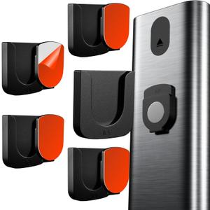 2 x Magnetic Remote Control Holder - 5 Pcs Black Set for TV, Fan, and Air Conditioner Remotes - Wall Mount with Self-Adhesive Back for Easy Installation and with our Powerful and Sleek Magnetic Holders