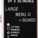Large Felt Letter Board 24x30 Inch with 748 letters, Menu Board Letter, Felt Board Message Board, Changeable Letter Board Black Letter Board Sign Restaurant, Office, Barnwood Frame Letterboard (Light Oak)