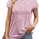 Alaroo Womens Summer Tops Short Sleeve Shirts Crew Neck Tshirt Cute Trendy Tunic Blouses (Pink, M)