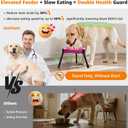 LOOBANI Elevated Dog Bowl Stand: Fits for Bowls Width 8.2"-11" (Without Bowls) Adjustable Width Anti-Slip Raised Dog Bowl Stand Food Feeder for Large Adult, Seniors, Older, Arthritis Dogs Black Large