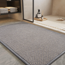 PADOOR-Bath Mat-Super Absorbent Chenille Bathroom Mats-Rubber Backed Bath Mats for Bathroom Non Slip, Easy Clean Bathroom Rugs Front of Bathtub,Shower Room,Sink-17×28, Grey&Beige