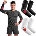 Unittype 2 Pairs Momma Arm Sleeve for Youth Baseball Compression Arm Sleeve | White & Black, Cooling Sun Protection Arm Sleeve, Gifts for Football Sports Basketball Running Cycling Outdoor Activities
