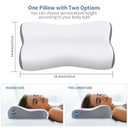 Cervical Neck Pillow for Pain Relief, Contour Memory Foam Pillows for Sleeping, Ergonomic Pillow Orthopedic Cooling Pillow Bed Pillow Neck Support for Side Back Stomach Sleepers (White & Grey)