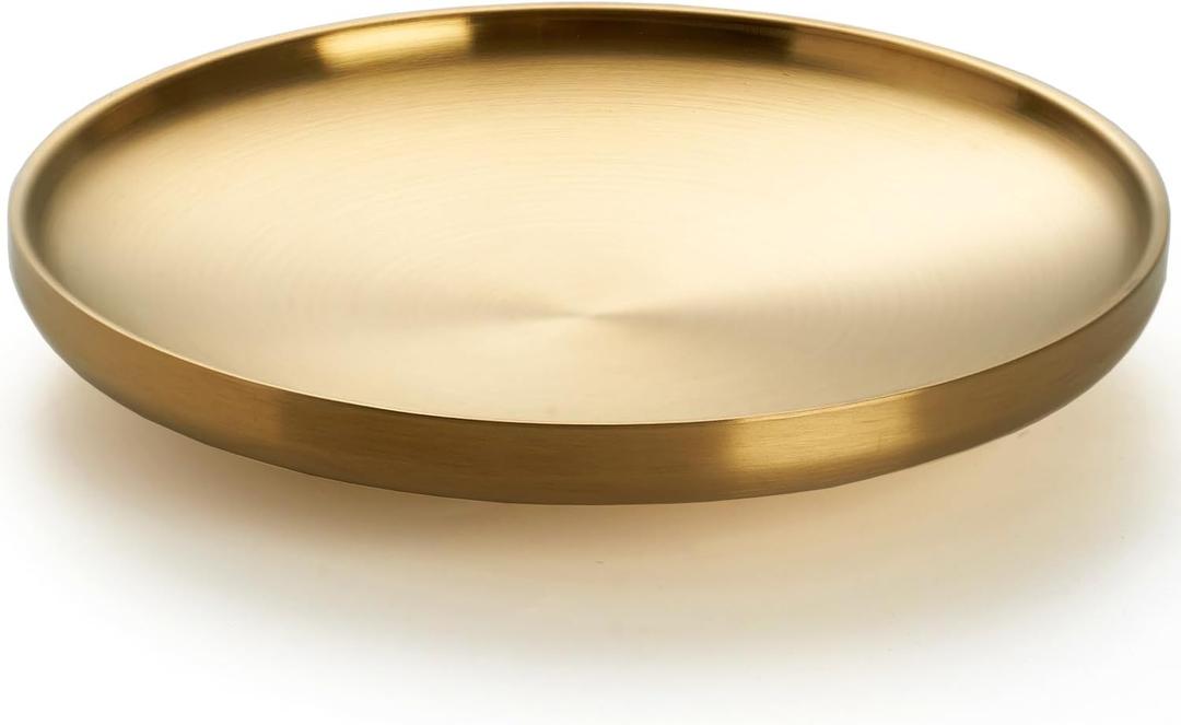 7.5 INCH Small Key Bowl for Entryway Table, Decorative Bowl for Keys, Catch All Bowl, Home Decor Accents (Gold)