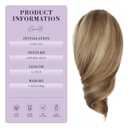 Clip on Ponytails for Women - 12 Inch Short Ponytail Extension, Curly Pony Tails Hair Extensions, Synthetic Hair Extensions Ponytail, Clip in Ponytail (Dark Blonde with Beige Blonde Highlights)