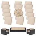 SUKAIKEQA 14PCS Patio Cushion Covers,Patio Furniture Couch Seat Slipcovers