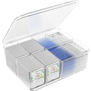 Transparent Trading Card Storage Box-Holds 2000+ Loose Cards-Plastic Card Deck Box for Baseball Cards/for Top loaders/for Graded Card/for MTG/for Magnetic Etc.