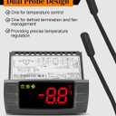 for Dixell XR06CX-4N1F1 Temperature Controller, Fit for 120V 50-60hz Commercial Refrigerators/Freezer Replace for Dixell Temperature Controller, with Temperature Sensor Probes & Clasp
