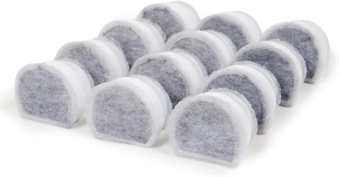 PetSafe Drinkwell Cat Water Fountain Carbon Replacement Filters - Compatible with Drinkwell 1/2 Gallon, 1 Gallon, 2 Gallon, Avalon, Pagoda, Sedona and Seascape Fountains, 12-Pack
