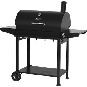 Royal Gourmet CC1830T 30-Inch Barrel Charcoal Grill with Warming Rack & Front Storage Basket, Outdoor BBQ Grill with 627 sq. in. Grilling Area for Backyard Barbecue Cooking Party, Black