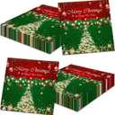 40pcs Christmas Napkins Decorations, Red and Green Merry Christmas Napkin, Xmas Tree Napkins for Winter Holiday Xmas Birthday Party Supplies