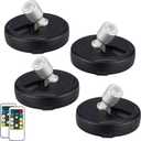 HAMVIDNE LED Spotlight, Battery Powered Picture Lights, Uplighting Indoor, Puck Lights with Remote, Stick Spot Light for Wall Display Dartboard Painting Artwork Accent-Silver4Pack