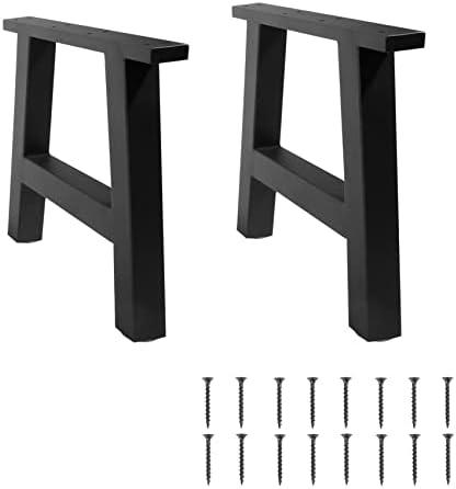 TC-HOMENY Bench Table Legs 16" Set of 2 Black Coffee Metal Legs Dining Iron Furniture Legs (16 INCH)