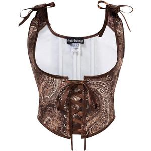Scarlet Darkness Women's Underbust Corset Top Renaissance Medieval Lace-up Boned Fairycore Pirate Corsets 10
