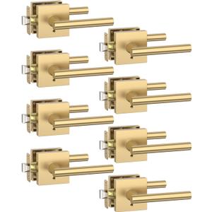 Asidrama ZR01-097Z 8 Pack Privacy Door Handles with Lock, Champagne Bronze Door Handles Interior for Bedroom or Bathroom