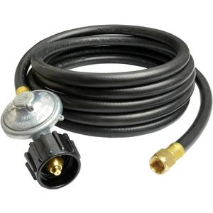 Onlyfire Universal QCC1 Low Pressure Propane Regulator with 12 ft hose for Most LP Gas Grill, Patio Heater and Fire Pit Table, 3/8" Female Flare Nut