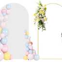 6FT Wedding Arch Backdrop Stand and White Arch Cover, White Spandex Fitted Backdrop Cover and Gold Wedding Arch Frame for Birthday Party Wedding Ceremony Bridal Baby Shower, Parties Decoration.