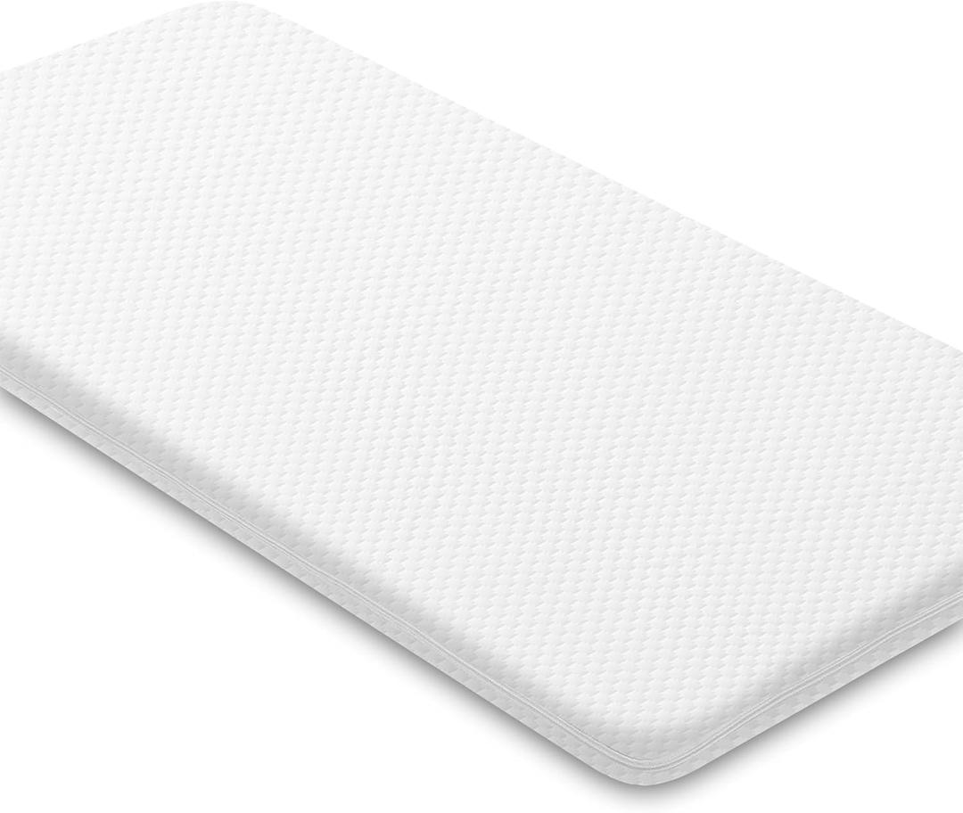 Lisara Baby Bassinet Mattress, 47 x 23.6 Dual Sided Gel Memory Foam Mattress with Waterproof, Removable Ice Silk Cover, Fit for ADOVEL, BabyBond, ANGELBLISS and ELEMARA Baby Bassinet Bedside Crib (Rectangle 47" x 23.6")