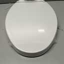 Elongated Toilet Seat 18.5", Soft Close, Never-Loosen Design, White Plastic
