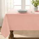 Softalker Rectangle Tablecloth, Waterproof & Stain Resistant Table Cloths Wrinkle Free Fabric Washable 210GSM Polyester Table Cover for Spring/Party/Outdoor - 60 x 120 inch,Pink