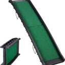Folding Dog Ramp for Car Truck SUV 61 Inches Portable Pet Ramp with Grass Padded for Large Dogs Non Slip with Raised Siderails