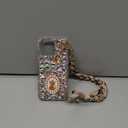 Compatible with iPhone 16 Pro Max Glitter Bling Case, Cute Luxury 3D Crystal Queen Rhinestone Full Diamond with Silk Scarf Wristband Chain Women Case Cover for iPhone 16 Pro Max 6.9"