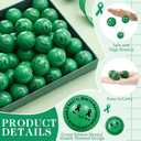 VioraWhite 100 Pcs Mental Health Awareness Gift Green Ribbon Bouncy Balls Bulk Mental Health Matters Stress Relief Balls Green Ribbon Week Items for Events Charity Education Supplies