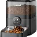 oneisall Automatic Cat Feeder for Large Kibble and Snacks, 12 Cups/3L Timed Pet Feeder for Cats Indoor, Programmable Dry Food Dispenser (Black)