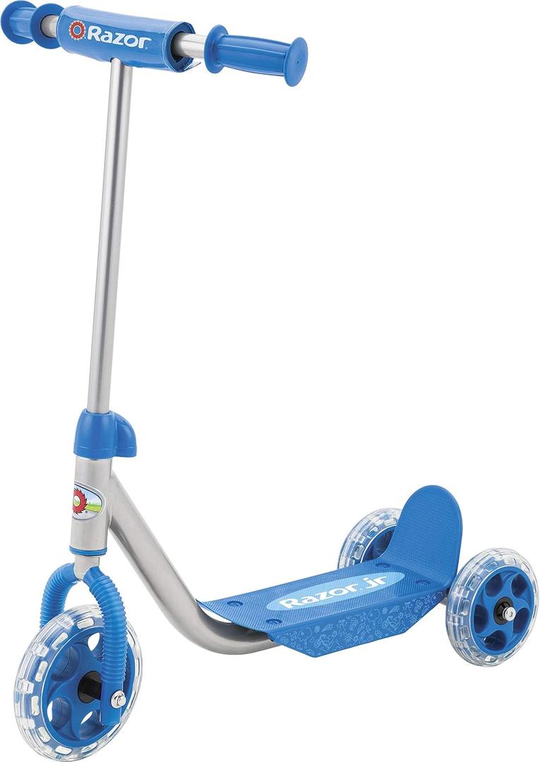 Razor Jr. Lil’ Kick – 3-Wheel Kick Scooter for Younger Children (Ages 3+), Max Rider Weight 44 lb (20 kg), Blue