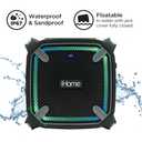 iHome Weather Tough Portable Rechargeable Bluetooth Speaker with Speakerphone and LED Accent Lighting (Mini)