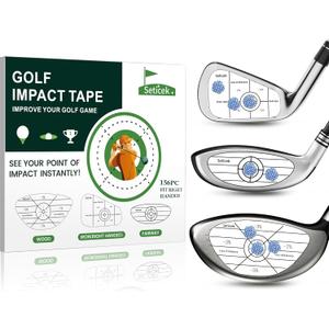 Golf Impact Tape,High-Resolution Strike Stickers for Wood,Iron & Fairway Clubs,Self-Teaching Sweet Spot and Consistency Analysis,Useful Training Aid (156 Pc-Right Handed( Iron 64+Wood 60+ Fairway 32))