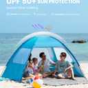 OutdoorMaster Beach Tent for 3/4/6/8 Person - Easy Setup Sun Shade Shelter, Portable Beach Shade Sun Canopy with UPF 50+ UV Protection, Removable Skylight Family Size