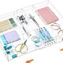 Briwooody Acrylic Drawer Organizer Clear Desk Drawer Organizer Trays with Adjustable Compartments Desk Accessories for Office Stationery Makeup Silverware Bathroom(Expandable)