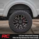 Rough Country Rear Wheel Well Liners for Ford F-250/F-350 Super Duty (2017-2026) - Heavy-Duty Black HDPE Fender Guards for Mud & Debris, Made in USA
