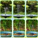 AMZtime Solar Water Fountain, Upgraded Solar Bird Bath Fountains with 6 Nozzles, Free Standing Floating Solar Powered Water Fountain Pump for Bird Bath, Garden, Pond, Pool and Outdoor