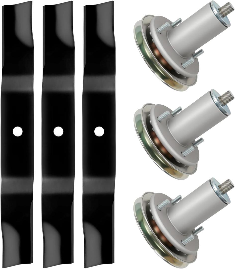 52'' Mower Deck Rebuild Kit, Compatible with A riens Edge 52, Ikon-X 52, Ikon-XD 52, G ravely ZT XL 52, ZTX 52, Include 04771200 04794400 Blade (3), 51537200 51528000 Spindle (3)