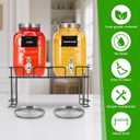 2 Pack1 Gallon Glass Drink Dispensers For Parties .Beverage Dispenser,Glass Drink Dispenser With Stand And Spigot (Plastic Spigot)